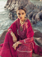 NUREH Exclusive Embroidered Swiss Lawn 3Pc Suit NE-32 Sable - FaisalFabrics.pk