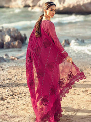 NUREH Exclusive Embroidered Swiss Lawn 3Pc Suit NE-32 Sable - FaisalFabrics.pk