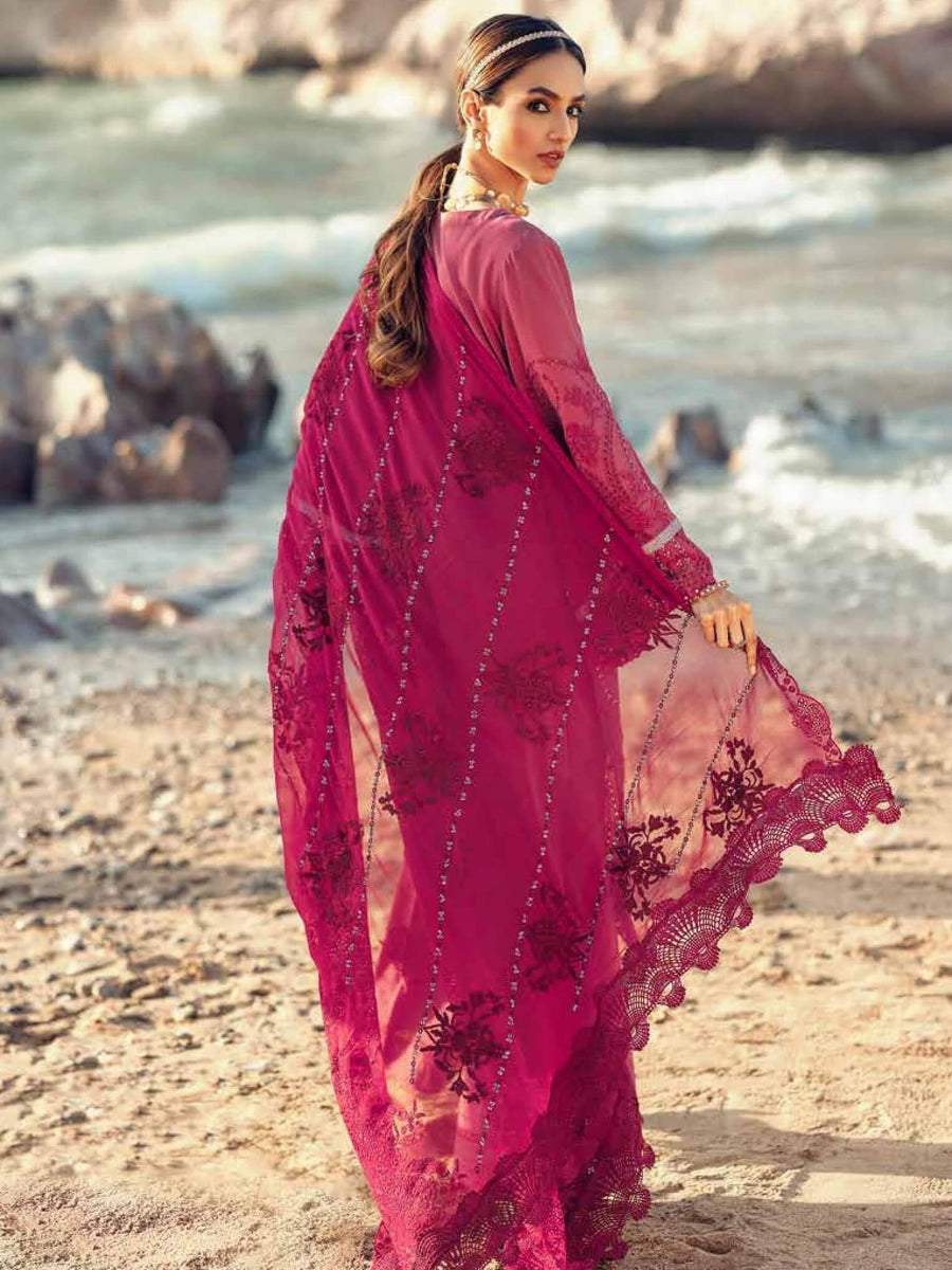 NUREH Exclusive Embroidered Swiss Lawn 3Pc Suit NE-32 Sable - FaisalFabrics.pk