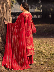 NUREH MAYA Unstitched Embroidered Lawn Jacquard 3Pc Suit NJ-25 Salvia - FaisalFabrics.pk