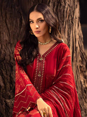 NUREH MAYA Unstitched Embroidered Lawn Jacquard 3Pc Suit NJ-25 Salvia - FaisalFabrics.pk