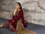 NUREH Maya Unstitched Luxury Velvet 3PC Suit NV-12 Rose Love - FaisalFabrics.pk