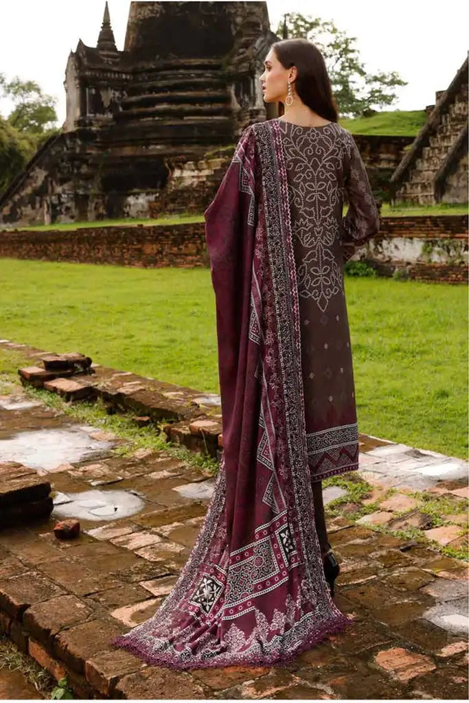 NUREH Gardenia Embroidered Slub Linen Unstitched 3Pc Suit NWG-75