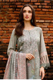 NUREH Gardenia Embroidered Slub Linen Unstitched 3Pc Suit NWG-76