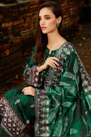 NUREH Gardenia Embroidered Slub Linen Unstitched 3Pc Suit NWG-77
