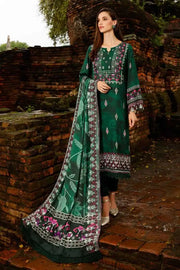 NUREH Gardenia Embroidered Slub Linen Unstitched 3Pc Suit NWG-77
