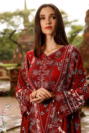 NUREH Gardenia Embroidered Slub Linen Unstitched 3Pc Suit NWG-78