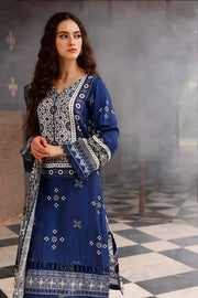 NUREH Gardenia Embroidered Slub Linen Unstitched 3Pc Suit NWG-79