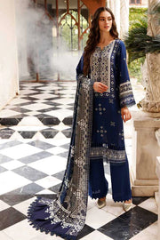 NUREH Gardenia Embroidered Slub Linen Unstitched 3Pc Suit NWG-79