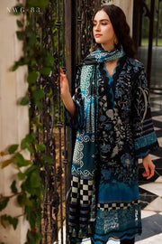 NUREH Gardenia Embroidered Slub Linen Unstitched 3Pc Suit NWG-83