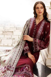 NUREH Gardenia Embroidered Slub Linen Unstitched 3Pc Suit NWG-84\