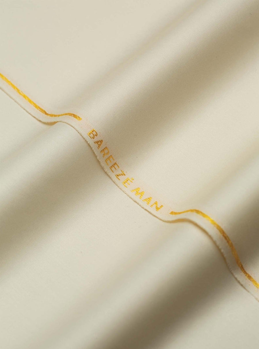 Bareeze Man Pima Cotton Unstitched Fabric for Summer - Off White