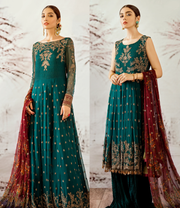 IZNIK Classics Unstitched Luxury Formals 3Pc Suit OIC-01 Cobalt Green