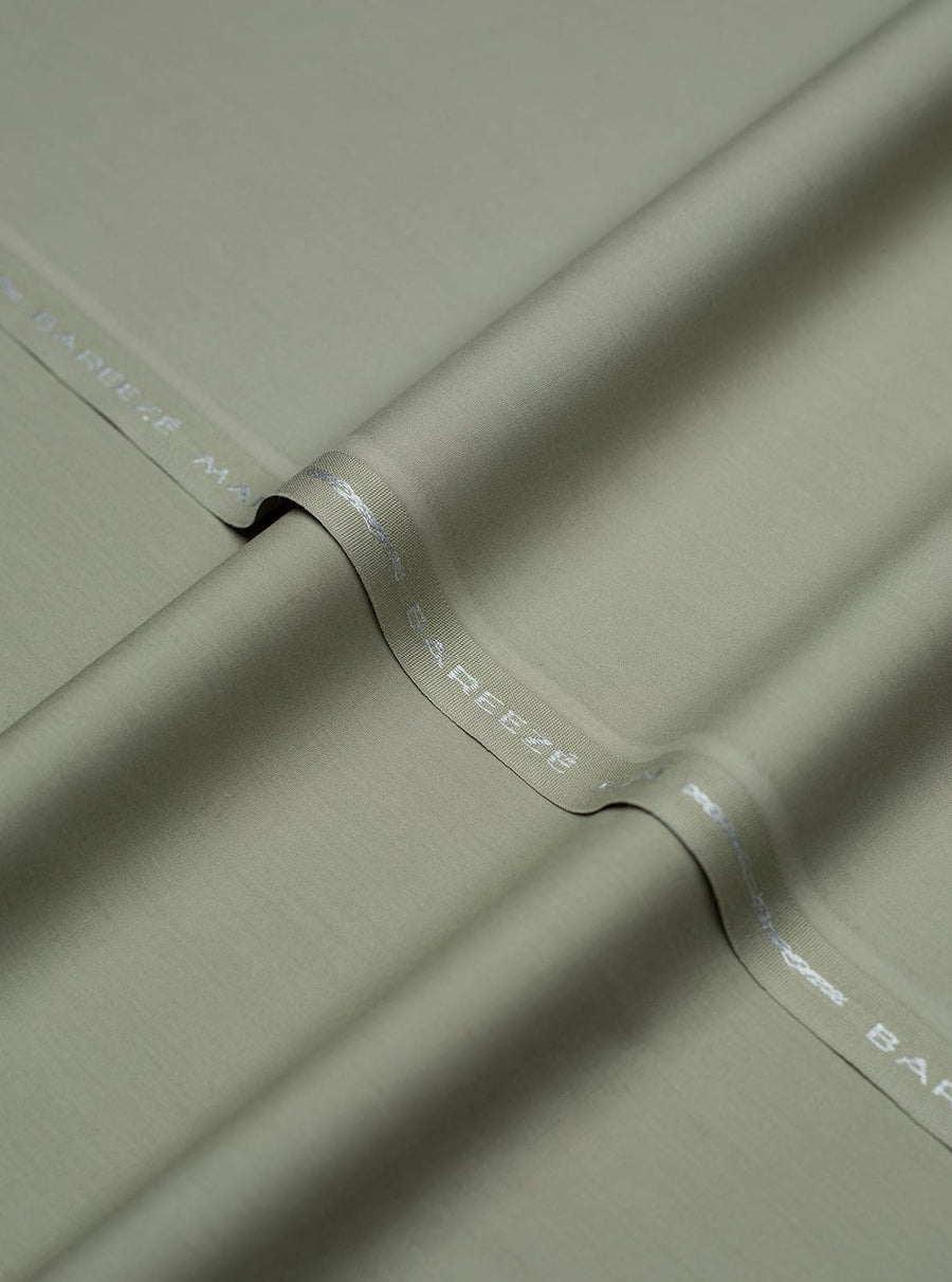 Bareeze Man Egyptian Cotton 1/1 Unstitched Fabric for Summer - Olive