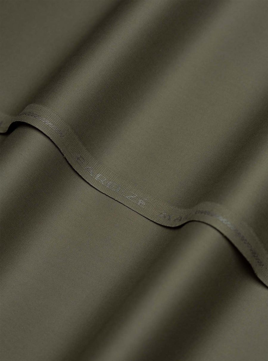 Bareeze Man Egyptian Cotton 2/1 Unstitched Fabric for Summer - Olive Green