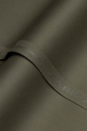 Bareeze Man Egyptian Cotton 2/1 Unstitched Fabric for Summer - Olive Green