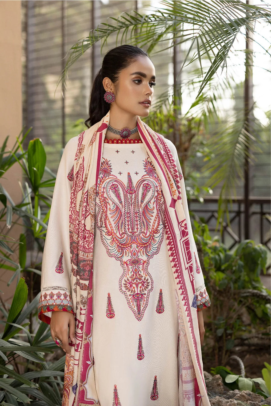 ZOYA by LALA Embroidered Woolen Unstitched 3Pc Suit D-05 ORCHID