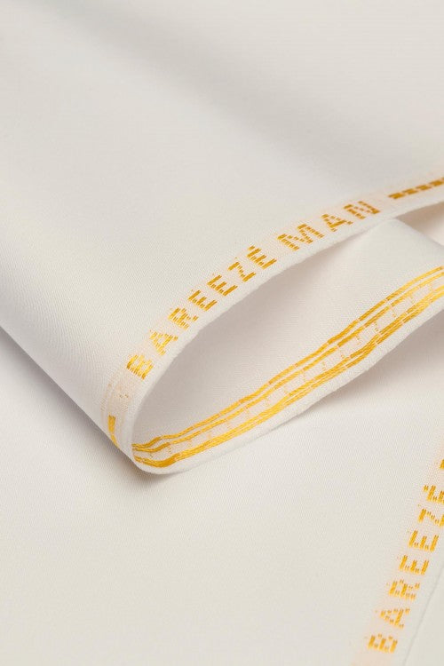 Bareeze Man Egyptian Cotton 2/1 Unstitched Fabric for Summer - Off White