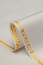 Bareeze Man Egyptian Cotton 2/1 Unstitched Fabric for Summer - Off White