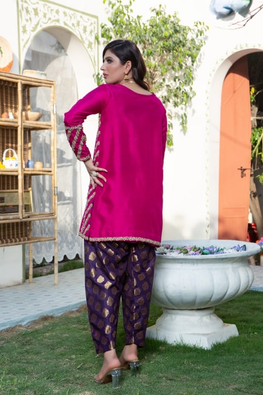 Sumaria’s Couture Baharan Luxury Pret 3Pc Suit - Oleander