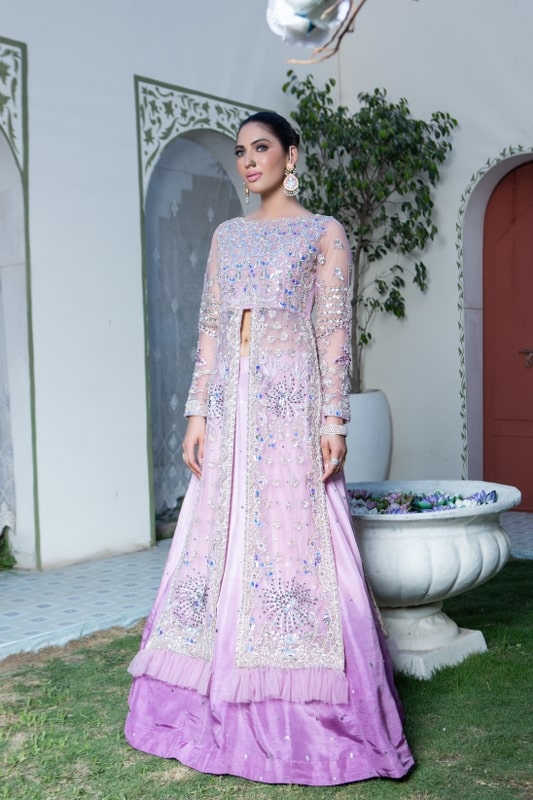 Sumaria’s Couture Baharan Luxury Pret 3Pc Suit - Ombre Periwinkle