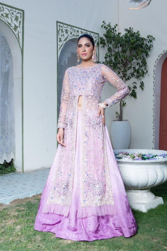 Sumaria’s Couture Baharan Luxury Pret 3Pc Suit - Ombre Periwinkle