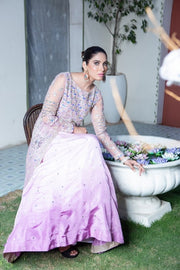 Sumaria’s Couture Baharan Luxury Pret 3Pc Suit - Ombre Periwinkle