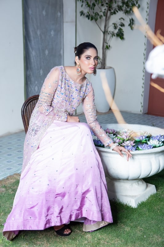 Sumaria’s Couture Baharan Luxury Pret 3Pc Suit - Ombre Periwinkle