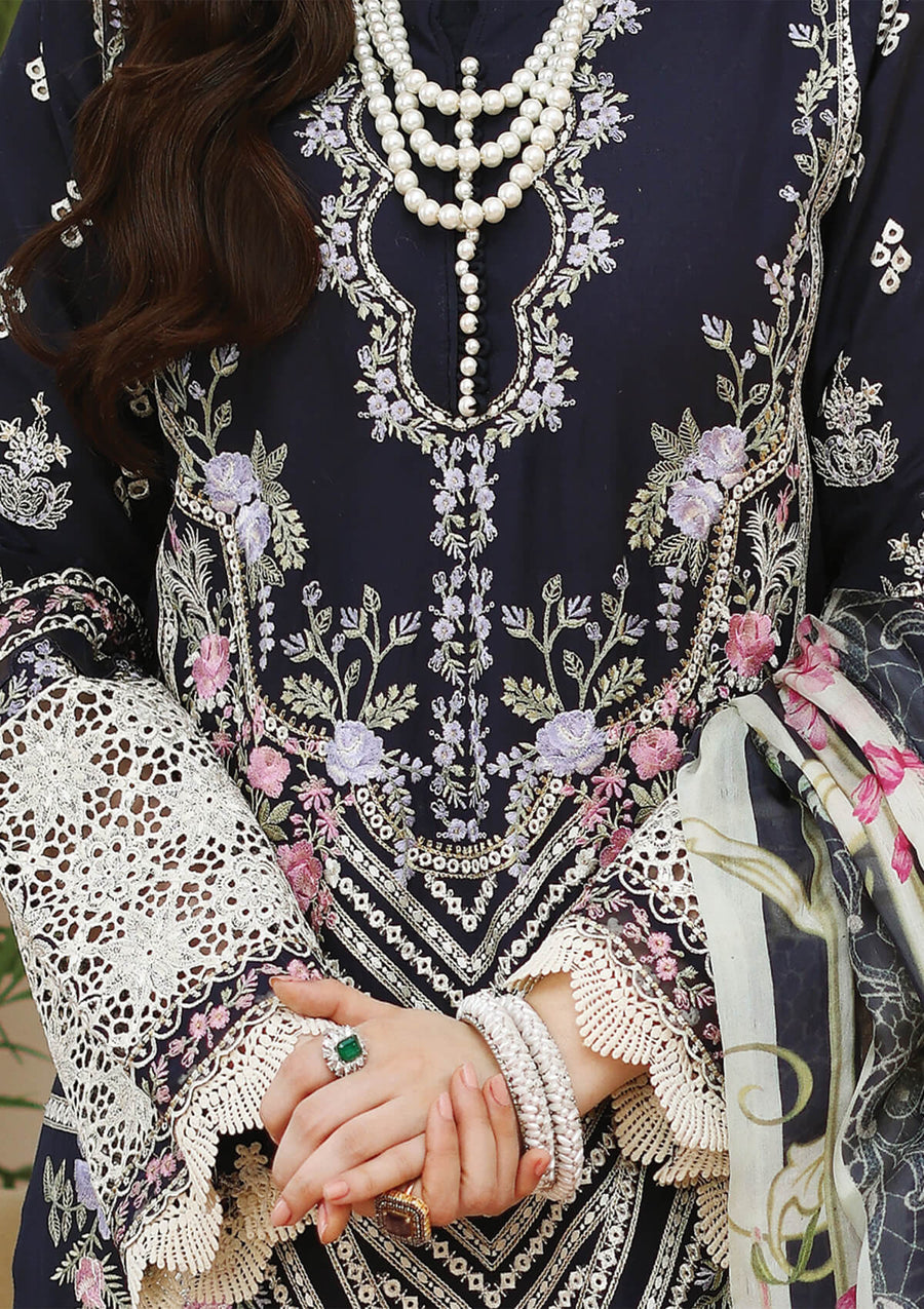 KAHF Premium Embroidered Luxury Lawn Unstitched 3Pc Suit KLC-07B