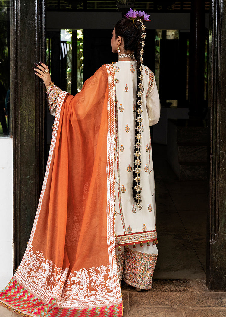Hussain Rehar Roshan Luxury Lawn Unstitched 3 Piece Suit - Motiya