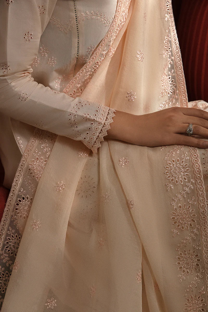 Cross Stitch Chikankari Lawn Unstitched 3 Piece Suit - PEACH FUZZ