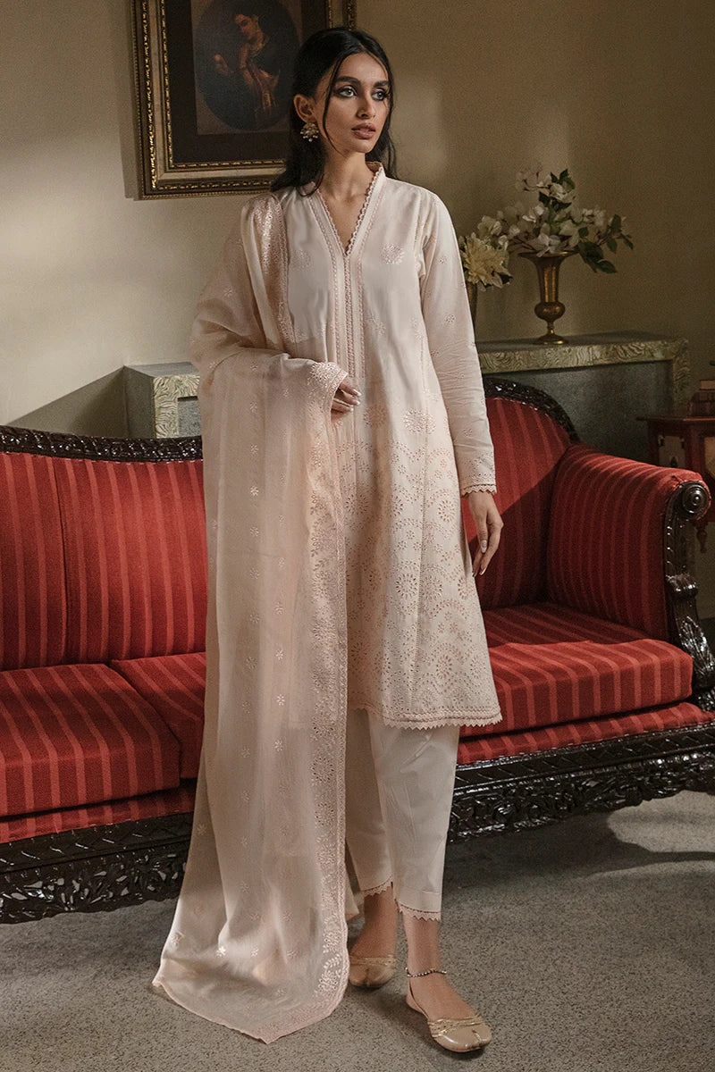 Cross Stitch Chikankari Lawn Unstitched 3 Piece Suit - PEACH FUZZ