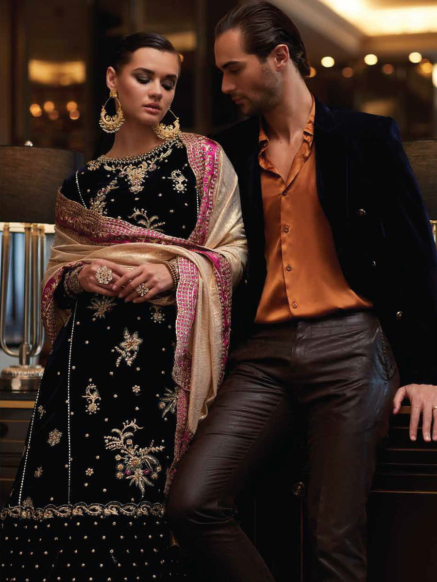 MUSHQ Destiny Luxury Velvet Unstitched 3Pc Suit MV22-07 PHANASM