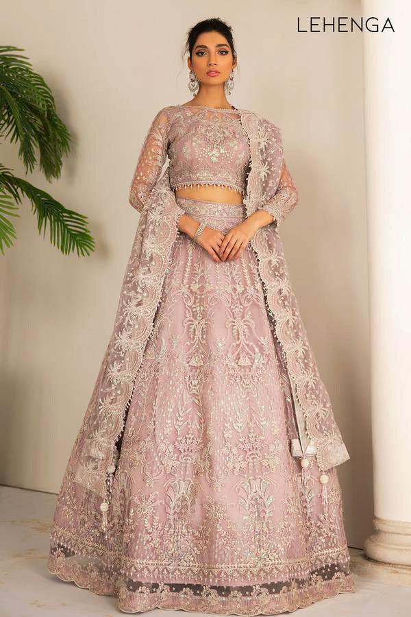 Baroque Chantelle Embroidered Chiffon 3 Piece Suit PINK SALT - FaisalFabrics.pk