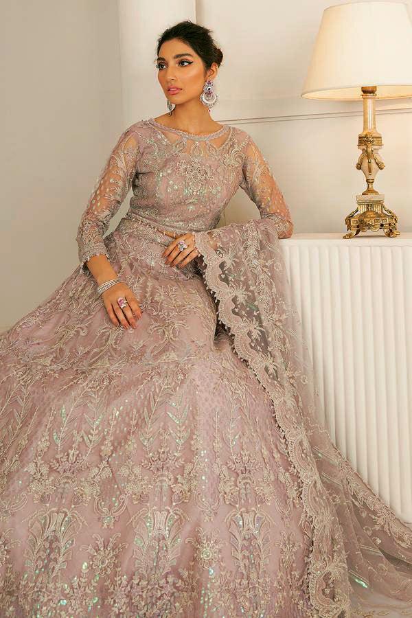 Baroque Chantelle Embroidered Chiffon 3 Piece Suit PINK SALT - FaisalFabrics.pk