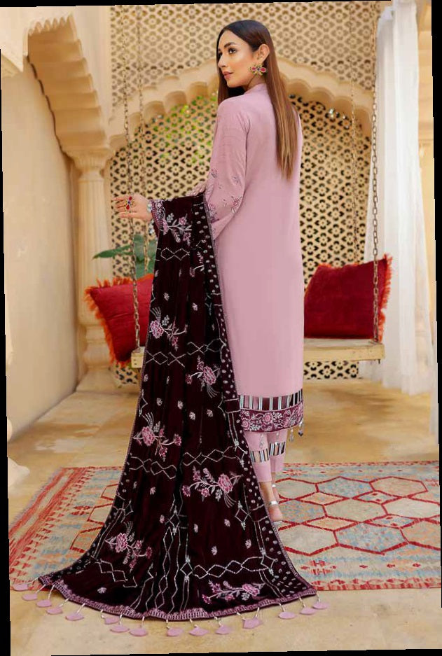 Waresha Luxury Embroidered Sweet Leather Unstitched 3Pc Suit PL-602