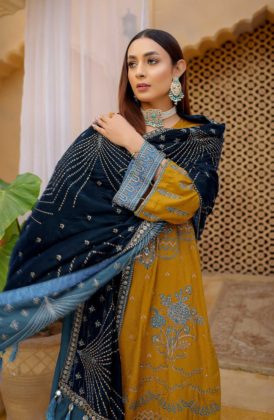 Waresha Luxury Embroidered Sweet Leather Unstitched 3Pc Suit PL-604