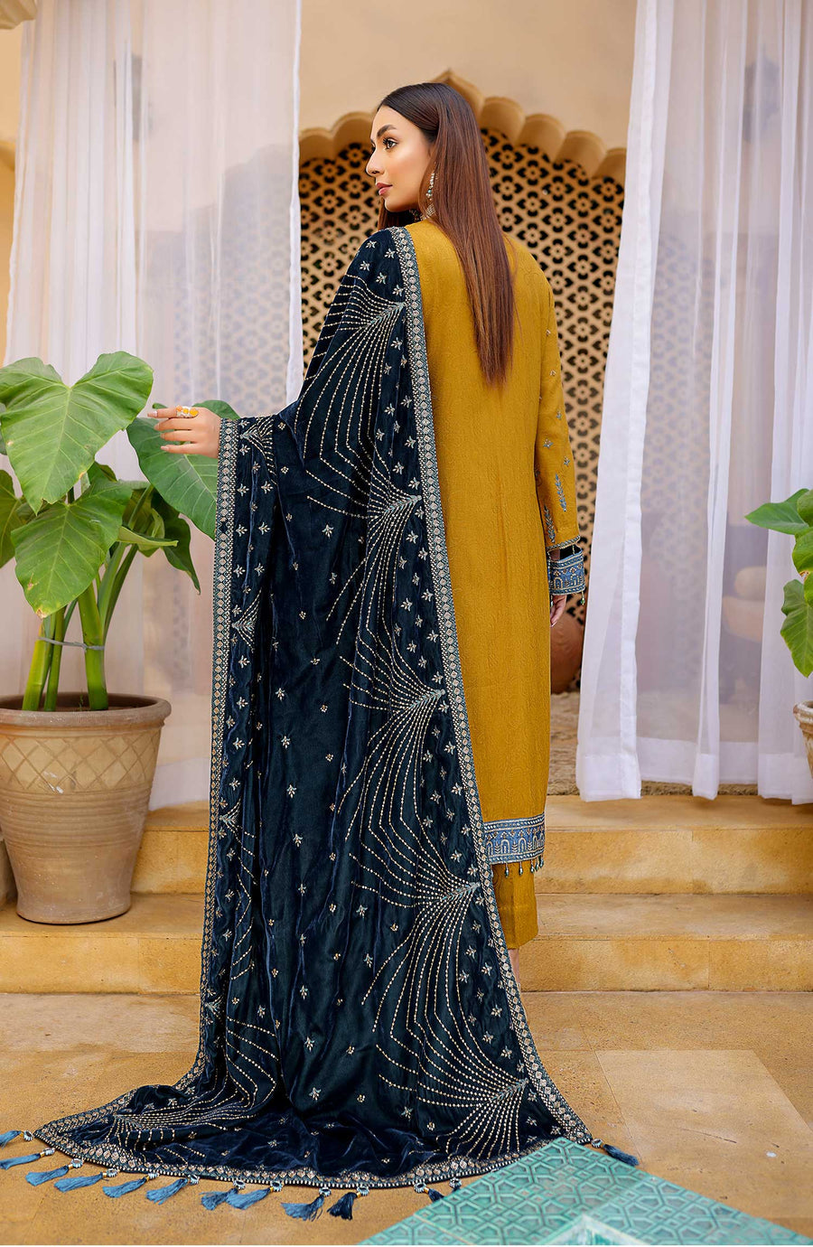 Waresha Luxury Embroidered Sweet Leather Unstitched 3Pc Suit PL-604