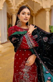 Waresha Luxury Embroidered Sweet Leather Unstitched 3Pc Suit PL-605