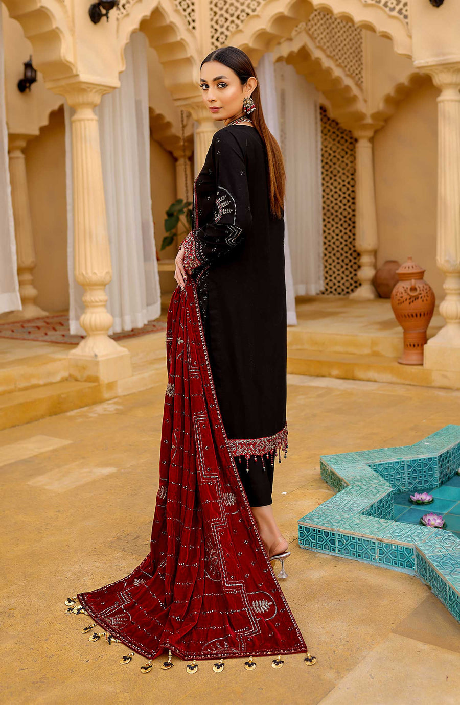 Waresha Luxury Embroidered Sweet Leather Unstitched 3Pc Suit PL-606
