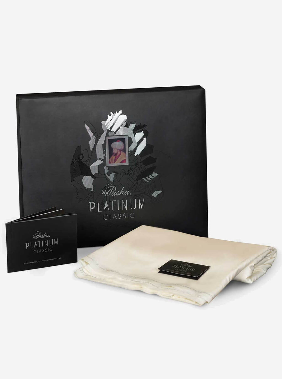 PASHA PLATINUM CLASSIC Egyptian Cotton White Unstitched Suit for Men - FaisalFabrics.pk