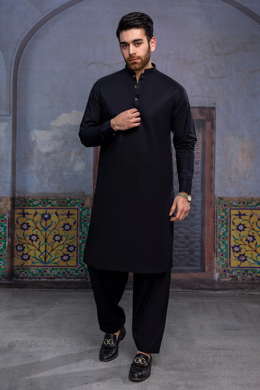 So Kamal Mens Unstitched Premium Cotton Suit - PM-1516 Black