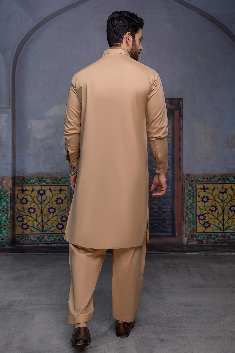 So Kamal Mens Unstitched Premium Cotton Suit - PM-1516 Camel
