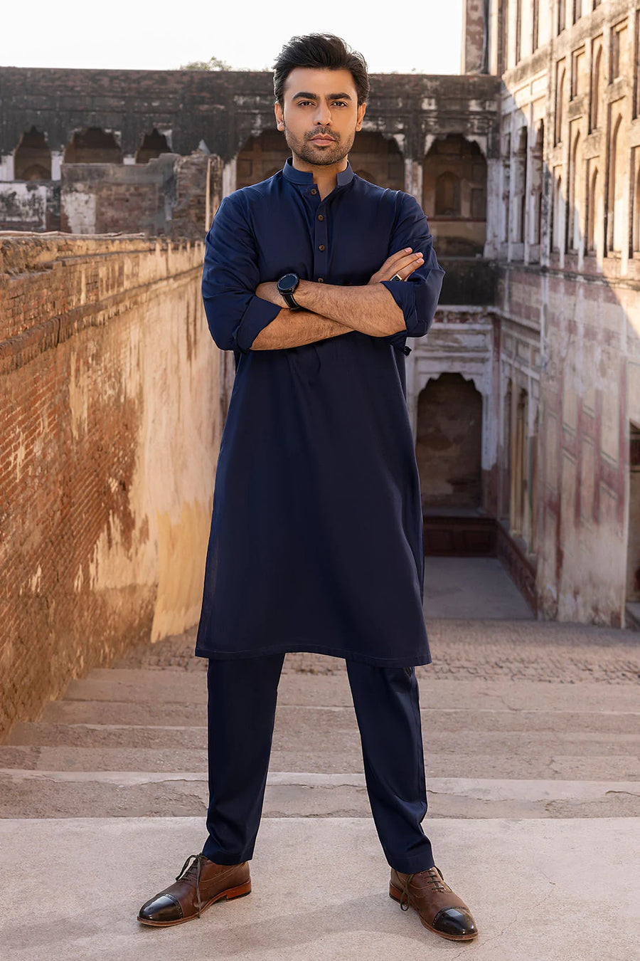 So Kamal Mens Unstitched Premium Cotton Suit - PM-1516 Navy Blue