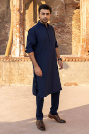 So Kamal Mens Unstitched Premium Cotton Suit - PM-1516 Navy Blue