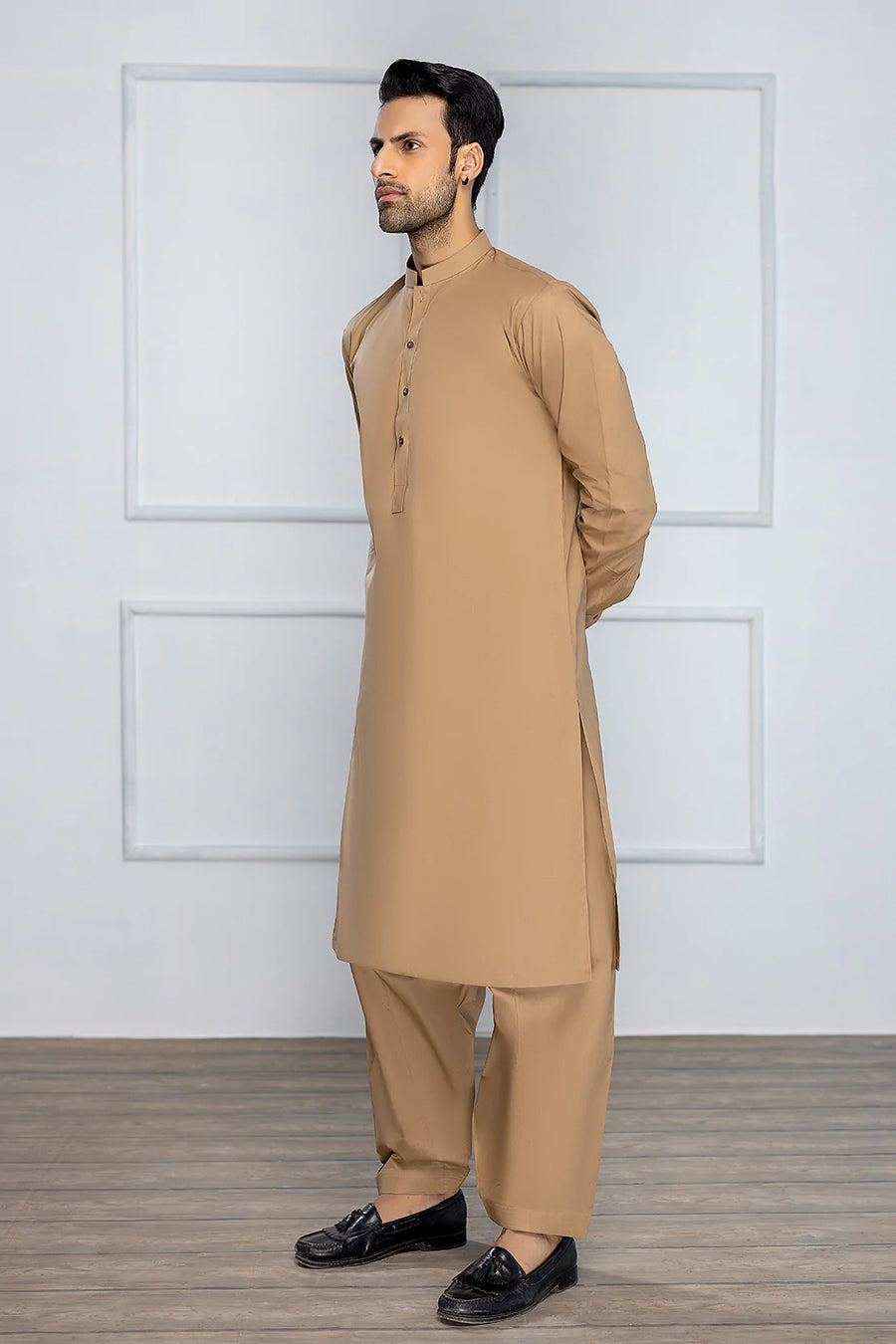 So Kamal Mens Unstitched Premium Cotton Suit PM-1519 Brown
