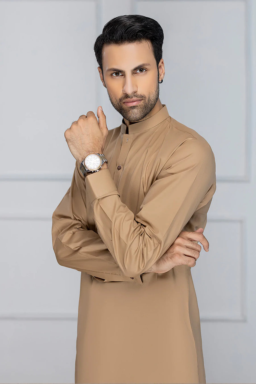 So Kamal Mens Unstitched Premium Cotton Suit PM-1519 Brown