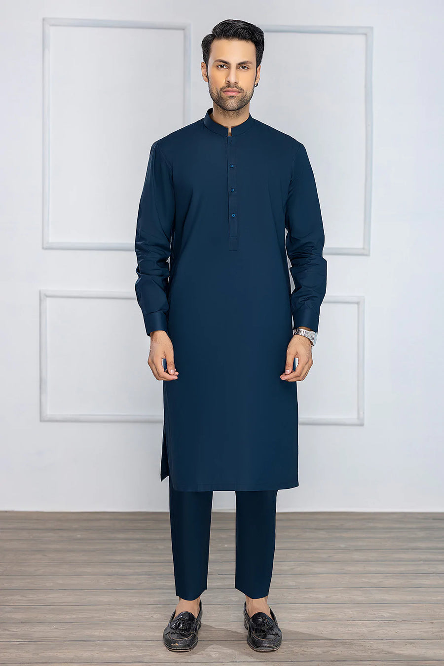 So Kamal Mens Unstitched Premium Cotton Suit PM-1519 Teal Blue