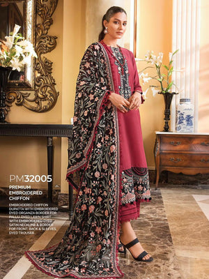 GulAhmed Summer Premium Embroidered Lawn Unstitched 3Pc Suit PM-32005