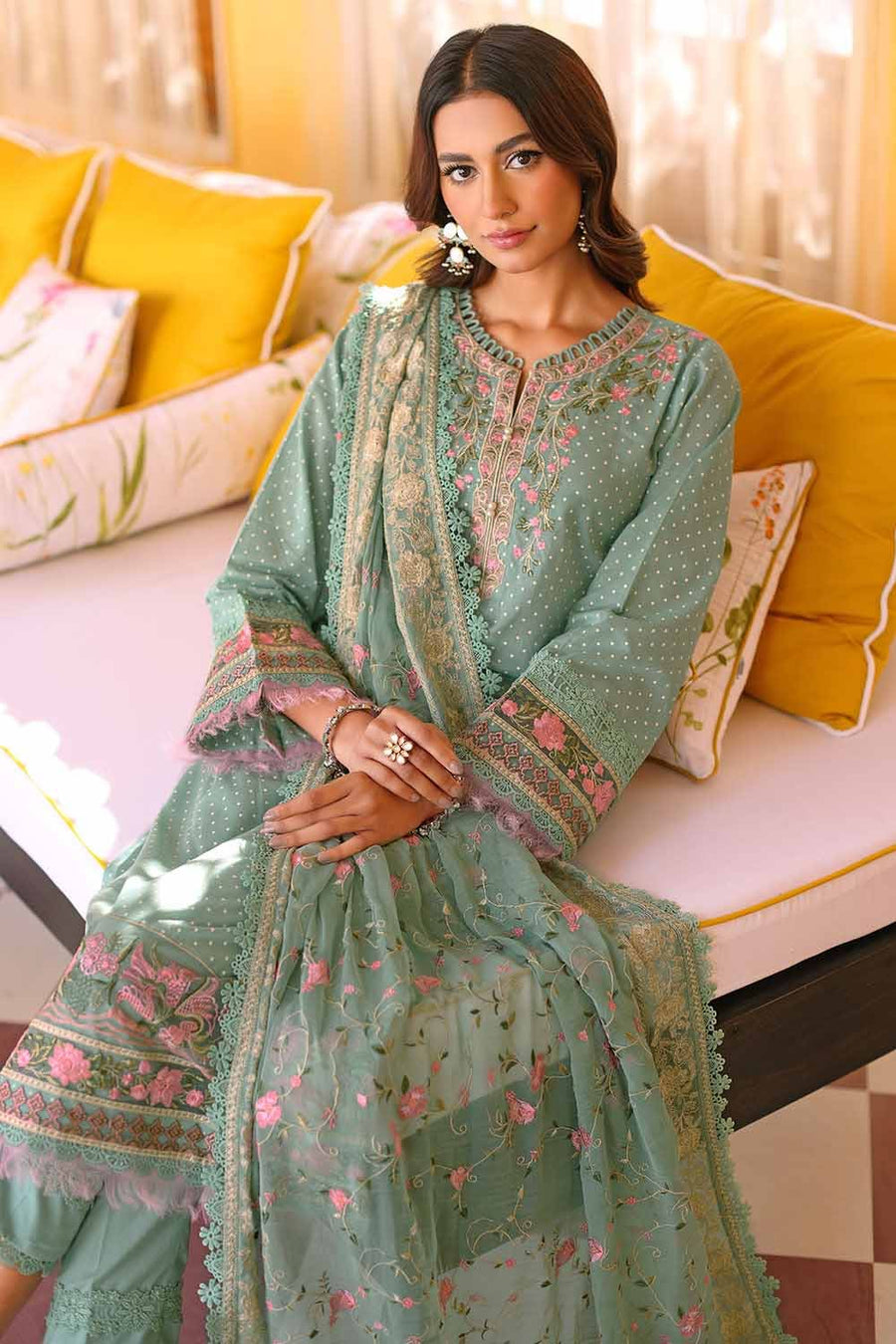 Gul Ahmed Festive Eid Embroidered Lawn Unstitched 3Pc Suit PM-32019